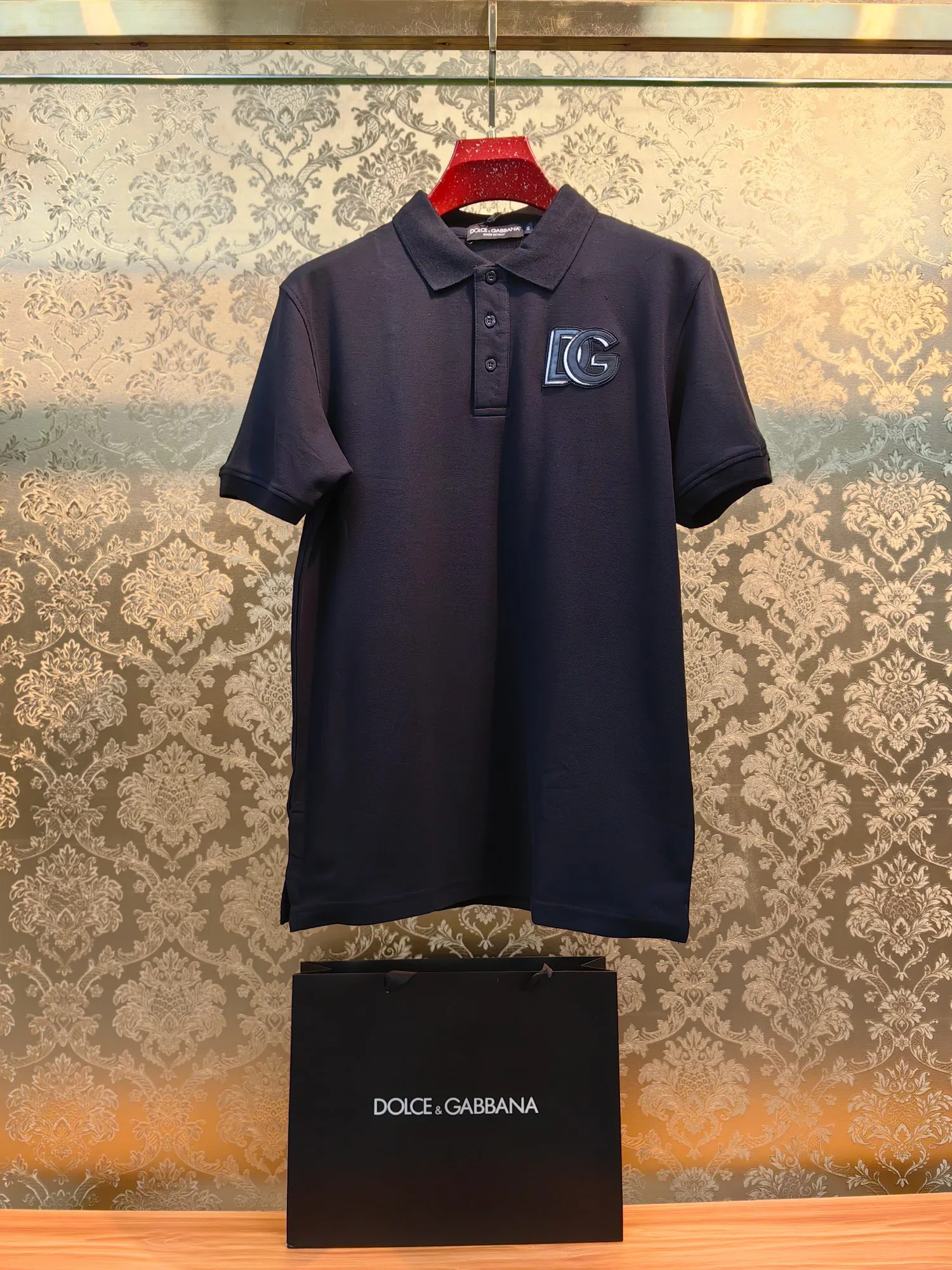 𝘿𝙊𝙇𝘾𝙀 & 𝙂𝘼𝘽𝘽𝘼𝙉𝘼 2024/ss New Arrivalpolo DG 100% Breathable Black Sizes 46 48 50 52
